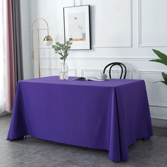 Customized rectangular logo printed tablecloth for conference table, hotel advertising fabric, white office room 5 pieces