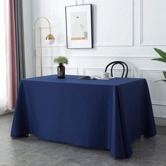 Customized rectangular logo printed tablecloth for conference table, hotel advertising fabric, white office room 5 pieces