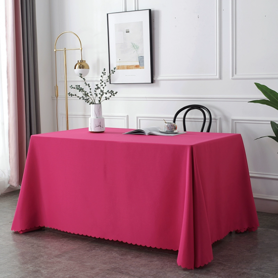 Customized rectangular logo printed tablecloth for conference table, hotel advertising fabric, white office room 5 pieces