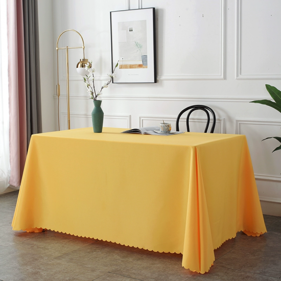 Customized rectangular logo printed tablecloth for conference table, hotel advertising fabric, white office room 5 pieces