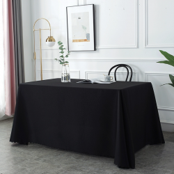 Customized rectangular logo printed tablecloth for conference table, hotel advertising fabric, white office room 5 pieces
