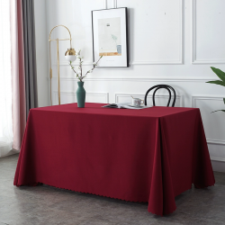 Customized rectangular logo printed tablecloth for conference table, hotel advertising fabric, white office room 5 pieces