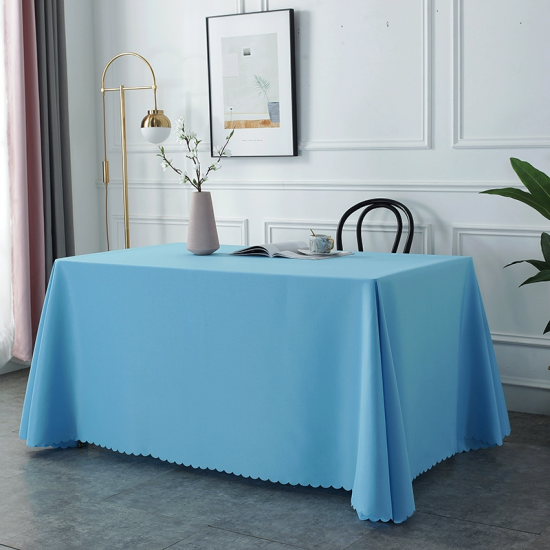 Customized rectangular logo printed tablecloth for conference table, hotel advertising fabric, white office room 5 pieces