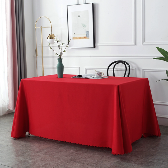 Customized rectangular logo printed tablecloth for conference table, hotel advertising fabric, white office room 5 pieces