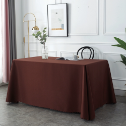 Customized rectangular logo printed tablecloth for conference table, hotel advertising fabric, white office room 5 pieces