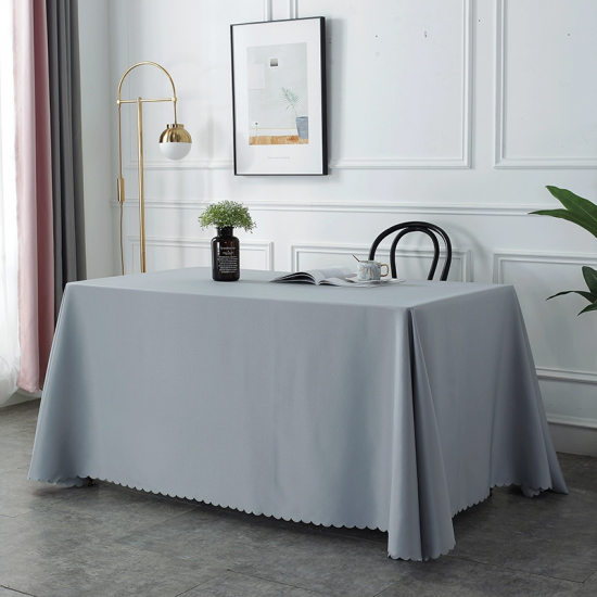 Customized rectangular logo printed tablecloth for conference table, hotel advertising fabric, white office room 5 pieces